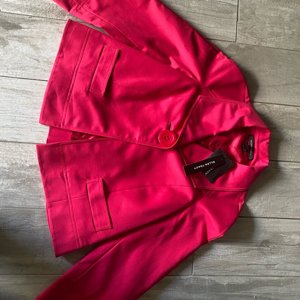 NWT Ellen Tracy Cropped Pink Jacket Size 0P